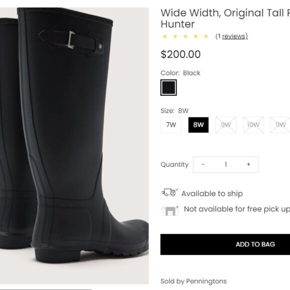 NWT Hunter Wide Width Original Tall Wellies Boots - Picture 2 of 3